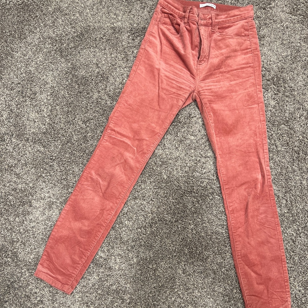 High waist skinny cords